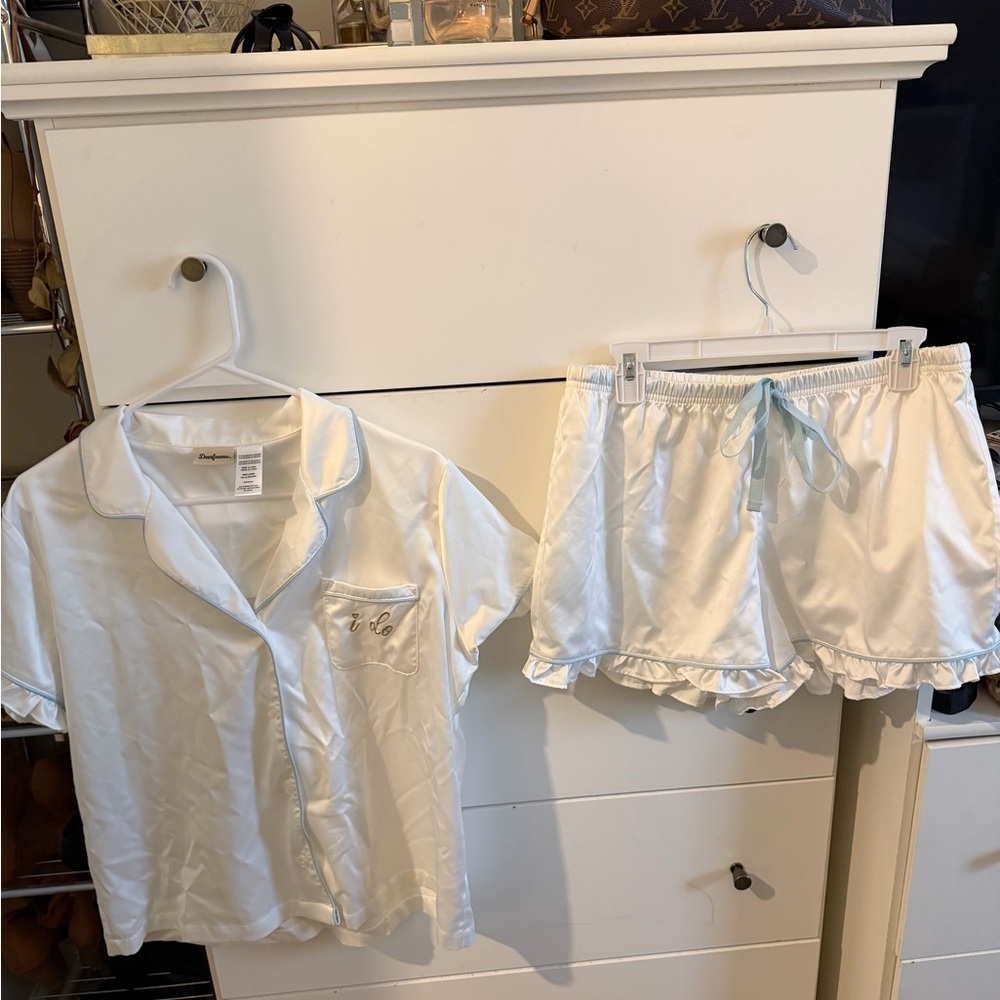 White Satin Bridal Pajama Set